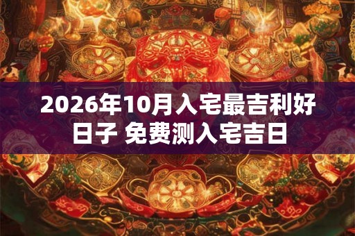 2026年10月入宅最吉利好日子 免费测入宅吉日