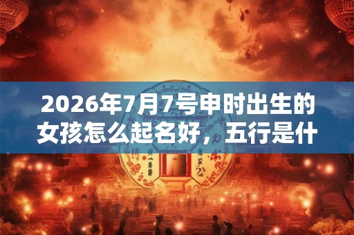 2026年7月7号申时出生的女孩怎么起名好，五行是什么？