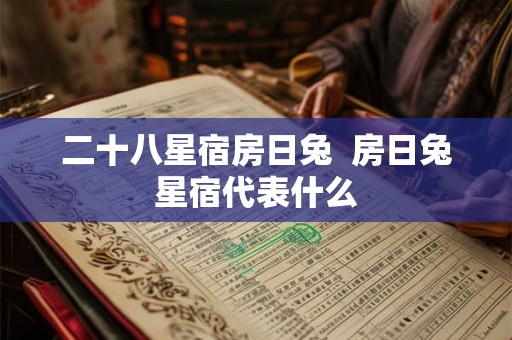 二十八星宿房日兔  房日兔星宿代表什么
