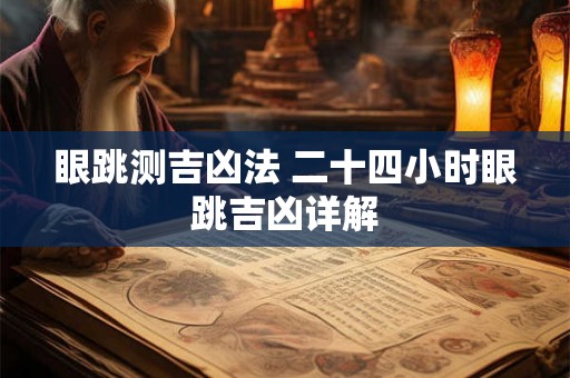 眼跳测吉凶法 二十四小时眼跳吉凶详解