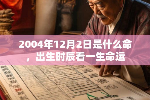 2004年12月2日是什么命,出生时辰看一生命运 2004年12月2日是什么命,出生时辰看一生命运