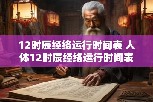 12时辰经络运行时间表 人体12时辰经络运行时间表你知道吗