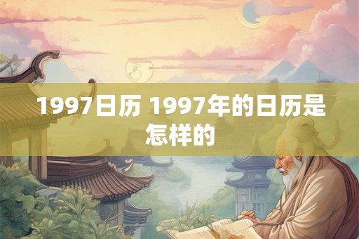 1997日历 1997年的日历是怎样的