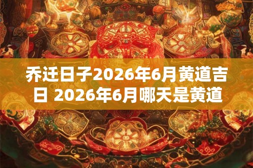 乔迁日子2026年6月黄道吉日 2026年6月哪天是黄道吉日乔迁好
