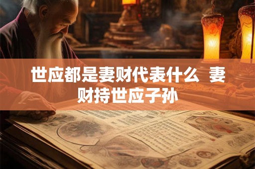 世应都是妻财代表什么  妻财持世应子孙