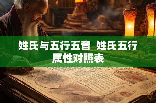 姓氏与五行五音  姓氏五行属性对照表