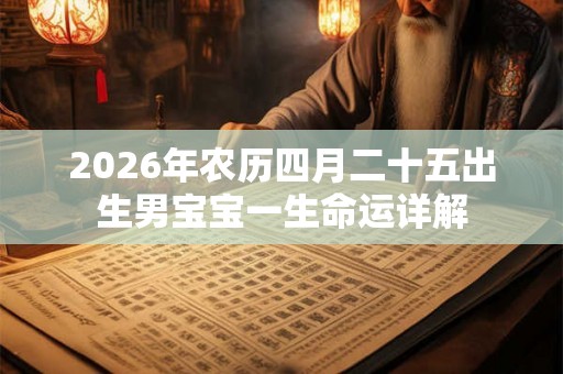 2026年农历四月二十五出生男宝宝一生命运详解 2026年农历四月二十五出生男宝宝一生命运详解