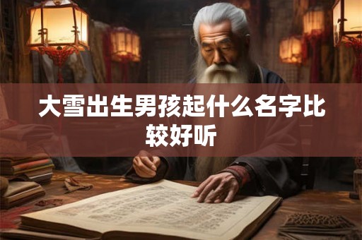 大雪出生男孩起什么名字比较好听