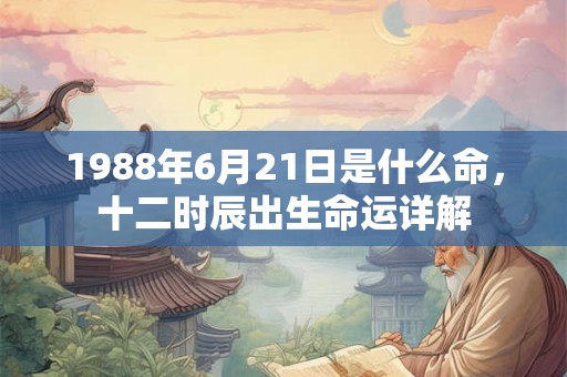 1988年6月21日是什么命，十二时辰出生命运详解