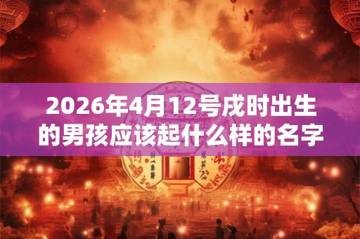 2026年4月12号戌时出生的男孩应该起什么样的名字 2026年4月12号戌时出生的男孩应该起什么样的名字