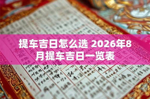 提车吉日怎么选 2026年8月提车吉日一览表 提车吉日怎么选 2026年8月提车吉日一览表