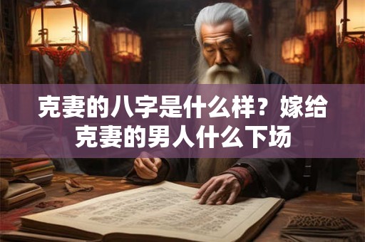克妻的八字是什么样？嫁给克妻的男人什么下场