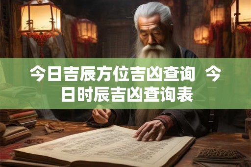 今日吉辰方位吉凶查询  今日时辰吉凶查询表