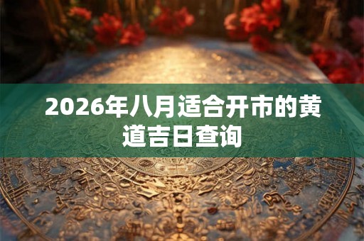 2026年八月适合开市的黄道吉日查询 2026年八月适合开市的黄道吉日查询