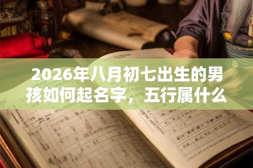 2026年八月初七出生的男孩如何起名字，五行属什么