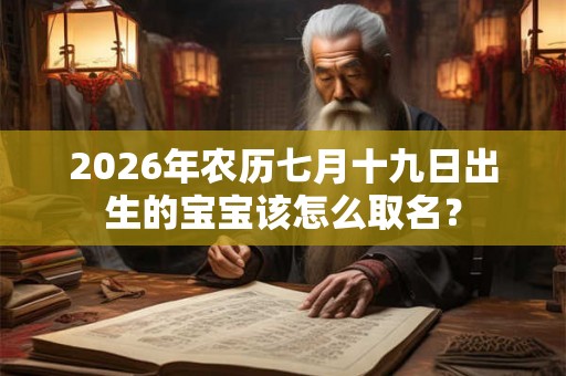 2026年农历七月十九日出生的宝宝该怎么取名？
