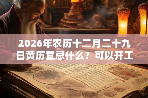 2026年农历十二月二十九日黄历宜忌什么？可以开工吗？
