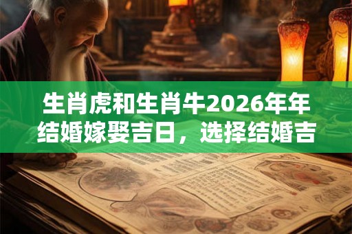 生肖虎和生肖牛2026年年结婚嫁娶吉日，选择结婚吉日禁忌