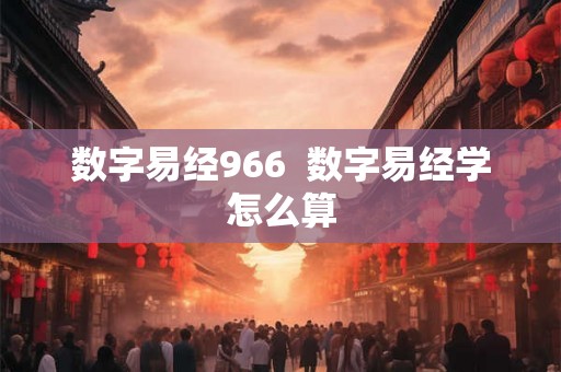 数字易经966  数字易经学怎么算