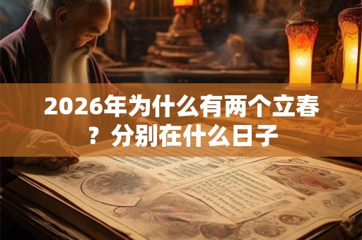 2026年为什么有两个立春？分别在什么日子
