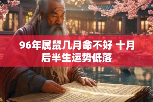 96年属鼠几月命不好 十月后半生运势低落