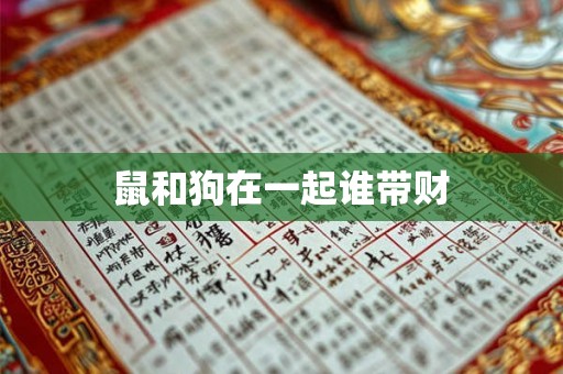 鼠和狗在一起谁带财