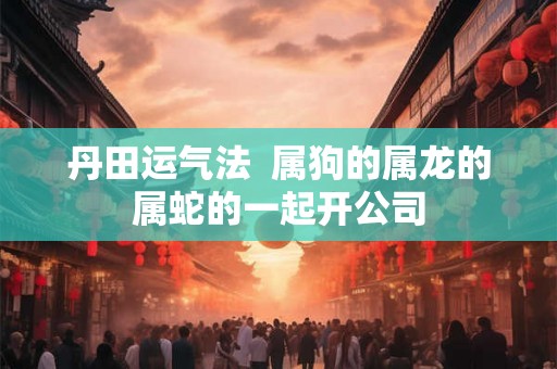 丹田运气法 属狗的属龙的属蛇的一起开公司 丹田运气法 属狗的属龙的属蛇的一起开公司