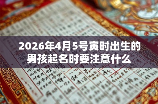2026年4月5号寅时出生的男孩起名时要注意什么