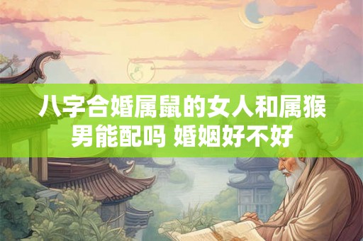 八字合婚属鼠的女人和属猴男能配吗 婚姻好不好 八字合婚属鼠的女人和属猴男能配吗 婚姻好不好