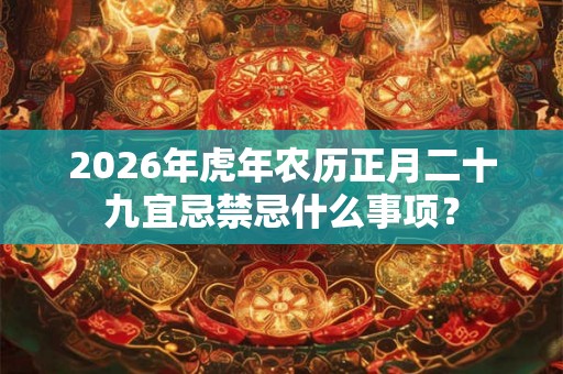 2026年虎年农历正月二十九宜忌禁忌什么事项？