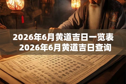 2026年6月黄道吉日一览表  2026年6月黄道吉日查询