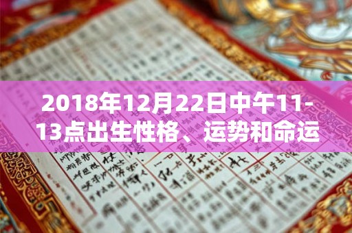 2018年12月22日中午11-13点出生性格、运势和命运