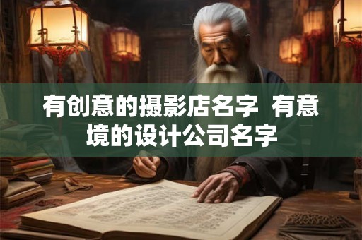 有创意的摄影店名字  有意境的设计公司名字