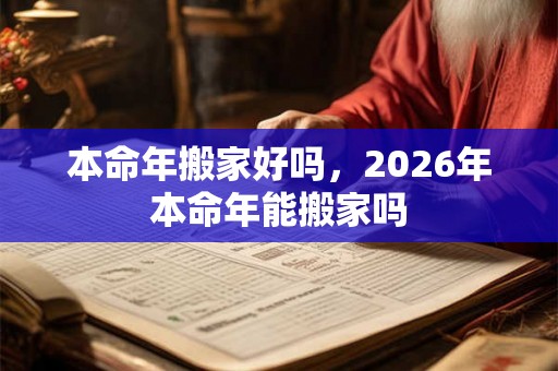 本命年搬家好吗，2026年本命年能搬家吗
