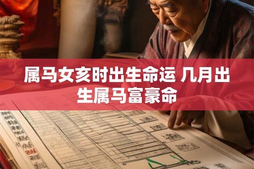属马女亥时出生命运 几月出生属马富豪命