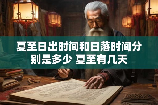 夏至日出时间和日落时间分别是多少 夏至有几天 夏至日出时间和日落时间分别是多少 夏至有几天