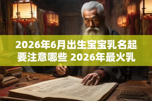 2026年6月出生宝宝乳名起要注意哪些 2026年最火乳名推荐！