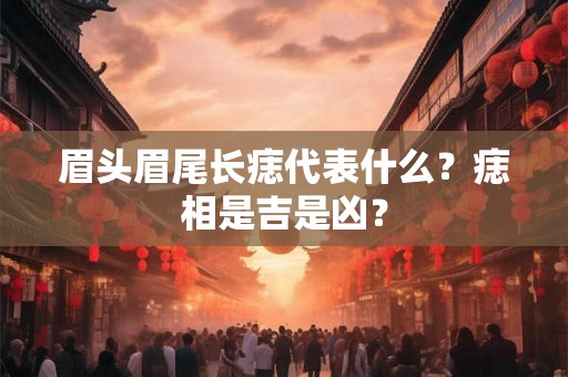 眉头眉尾长痣代表什么？痣相是吉是凶？