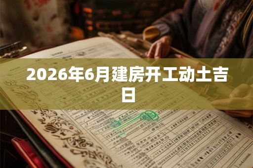 2026年6月建房开工动土吉日