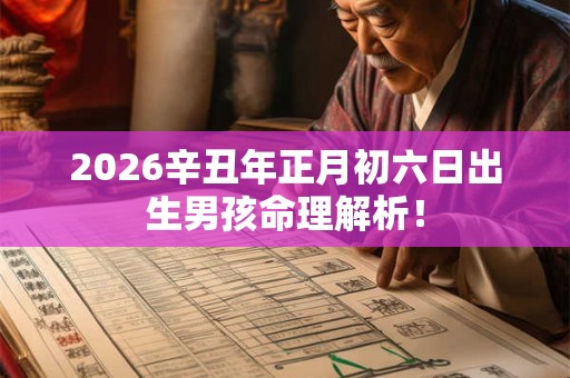 2026辛丑年正月初六日出生男孩命理解析！