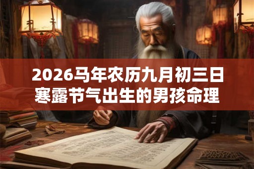 2026马年农历九月初三日寒露节气出生的男孩命理