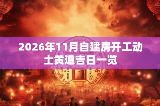 2026年11月自建房开工动土黄道吉日一览