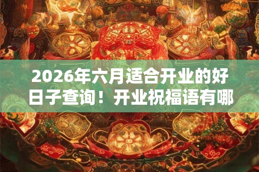 2026年六月适合开业的好日子查询！开业祝福语有哪些