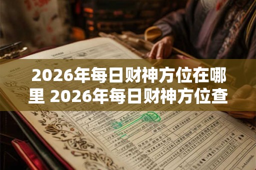 2026年每日财神方位在哪里 2026年每日财神方位查询表