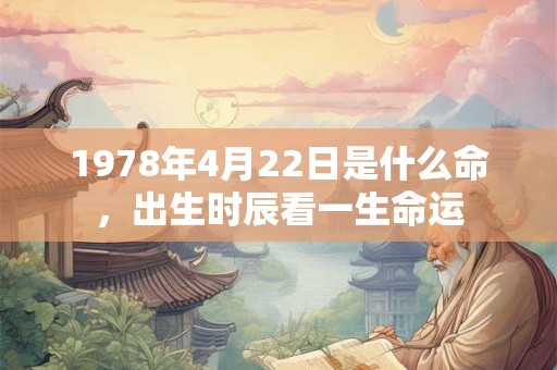 1978年4月22日是什么命，出生时辰看一生命运