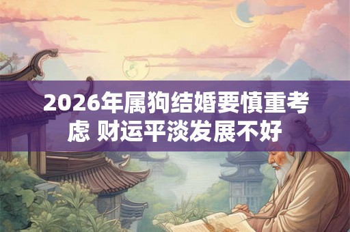 2026年属狗结婚要慎重考虑 财运平淡发展不好 2026年属狗结婚要慎重考虑 财运平淡发展不好