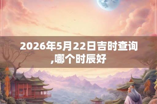 2026年5月22日吉时查询,哪个时辰好