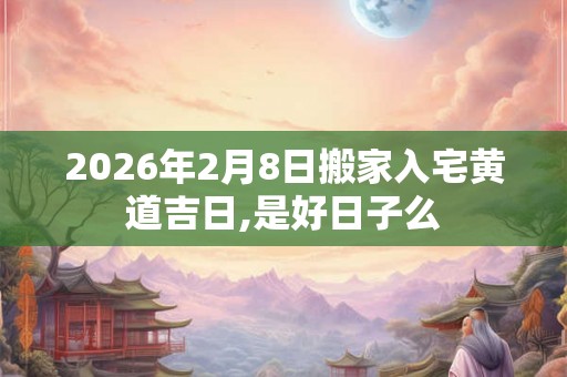 2026年2月8日搬家入宅黄道吉日,是好日子么 2026年2月8日搬家入宅黄道吉日,是好日子么