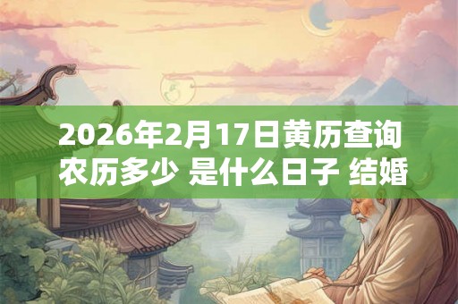 2026年2月17日黄历查询 农历多少 是什么日子 结婚吉时