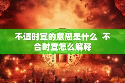 不适时宜的意思是什么  不合时宜怎么解释